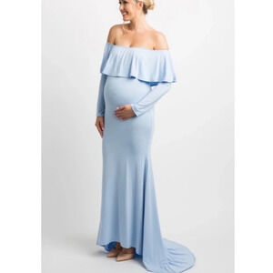 New*PinkBlush long sleeve off the shoulder‎ mermaid